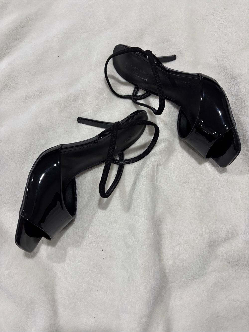 Black Patent High Heel Slingback Sandals - Call it Spring Fariah - Picture 4 of 10